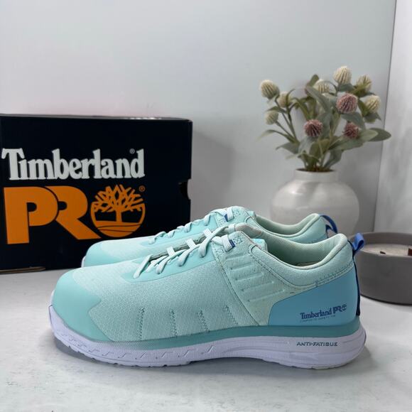 Timberland PRO Overdrive Composite Safety Toe Sneaker Aqua Women 9 NWB - Picture 3 of 10
